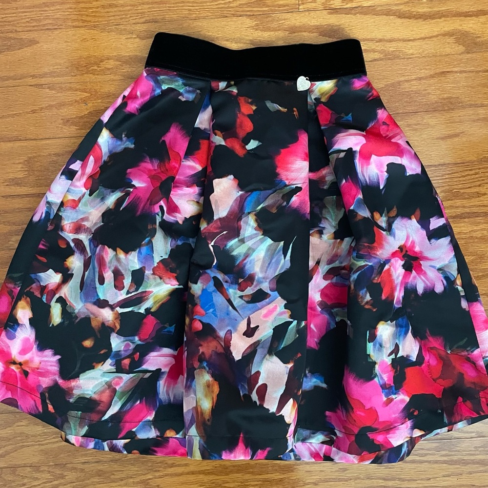 Floral Black and Pink Women's Skirt